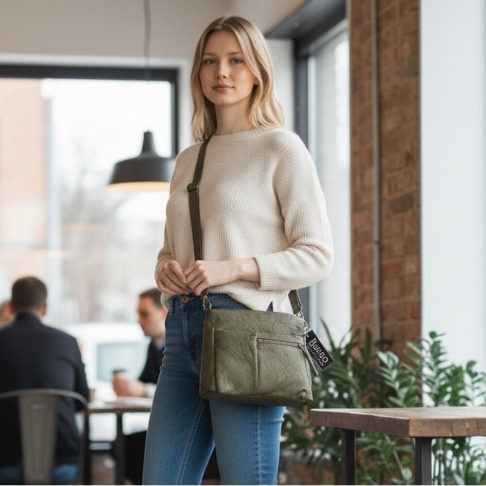 BUENO COLLECTION Olive Green Crossbody Purse